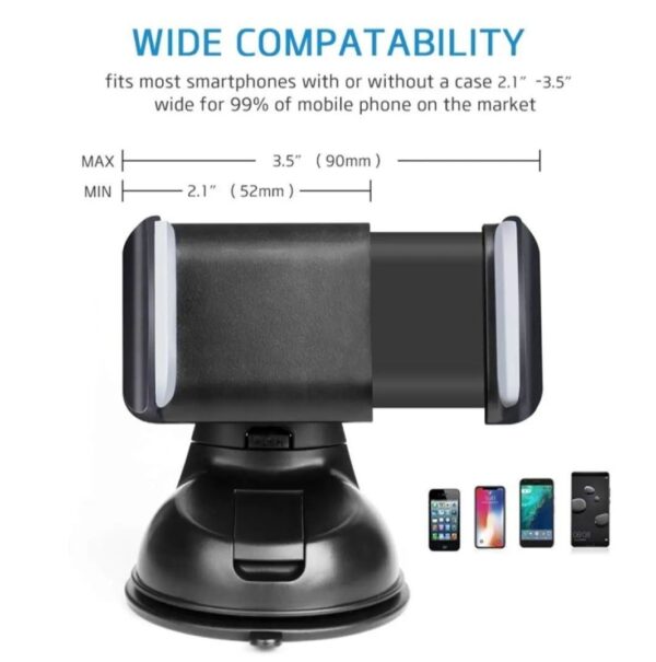 Silicone Sucker Car Mobile Holder/Car Mount Short Neck 360° Rotation - Image 4